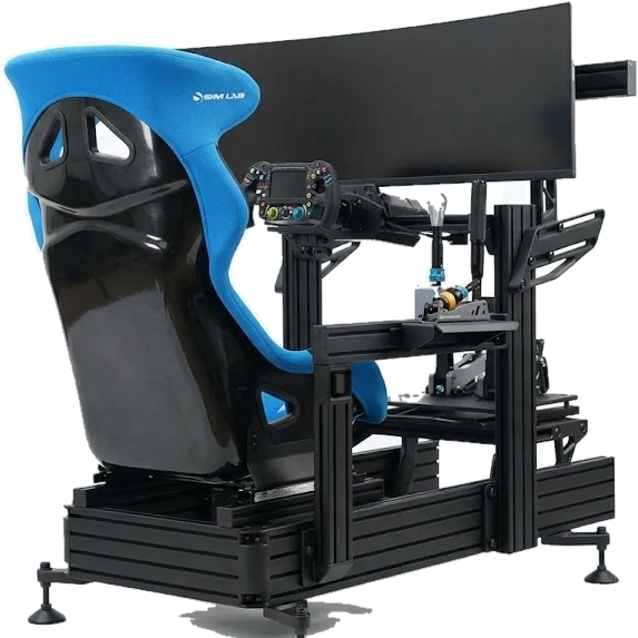 Poste sim racing sans compromis : cockpit Sim-Lab en aluminium et écran incurvé