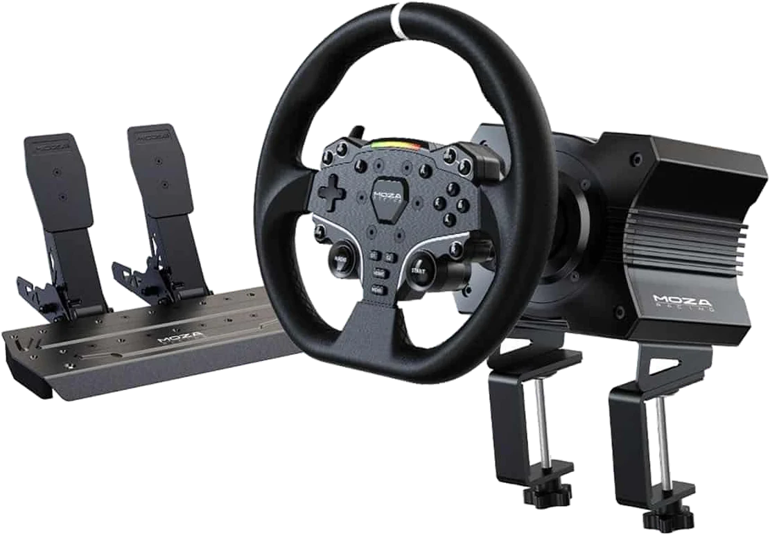 Moza R5 : volant direct drive et pédalier pour PC